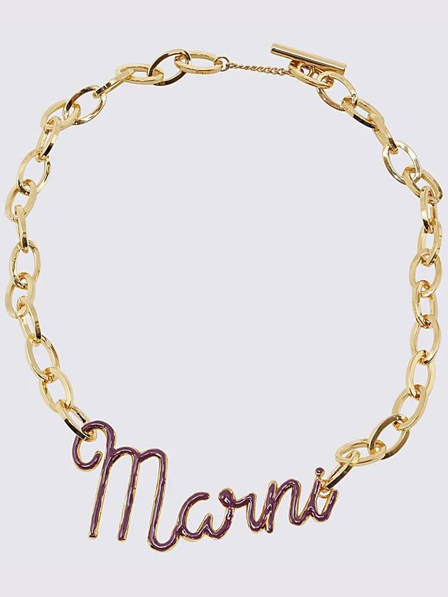 Logo Chain Necklace Gold - MARNI - BALAAN 2