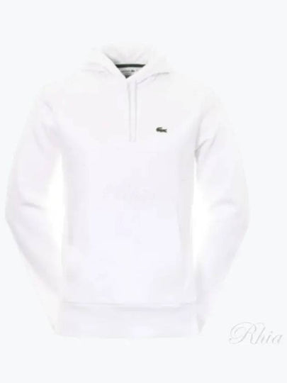 Logo Patch Organic Cotton Hoodie White - LACOSTE - BALAAN 2