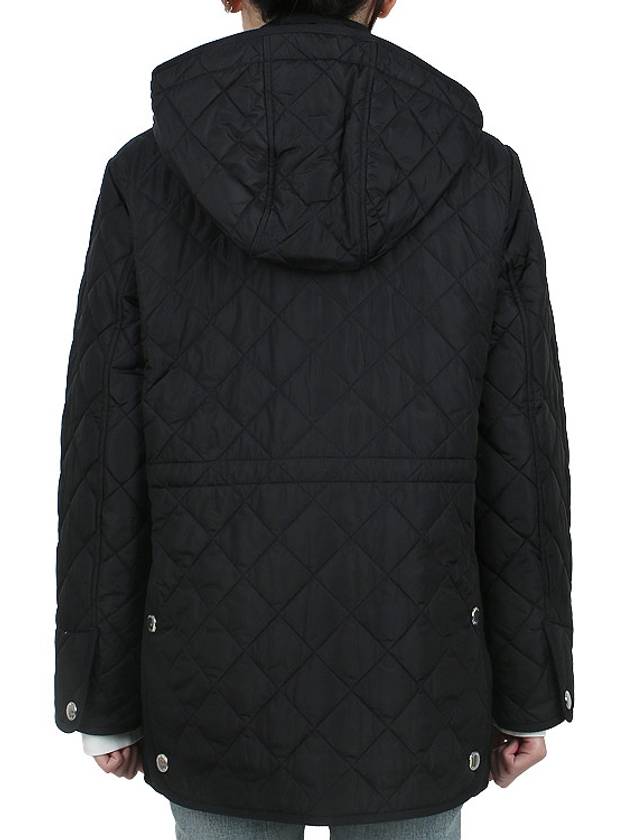 Diamond Quilted Long Nylon Jacket Black - BURBERRY - BALAAN 6