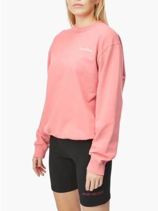 Logo Print Crew Neck Cotton Sweatshirt Pink - SPORTY & RICH - BALAAN 9