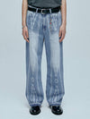 Navajo pattern cut off denim pants light blue - KND - BALAAN 4