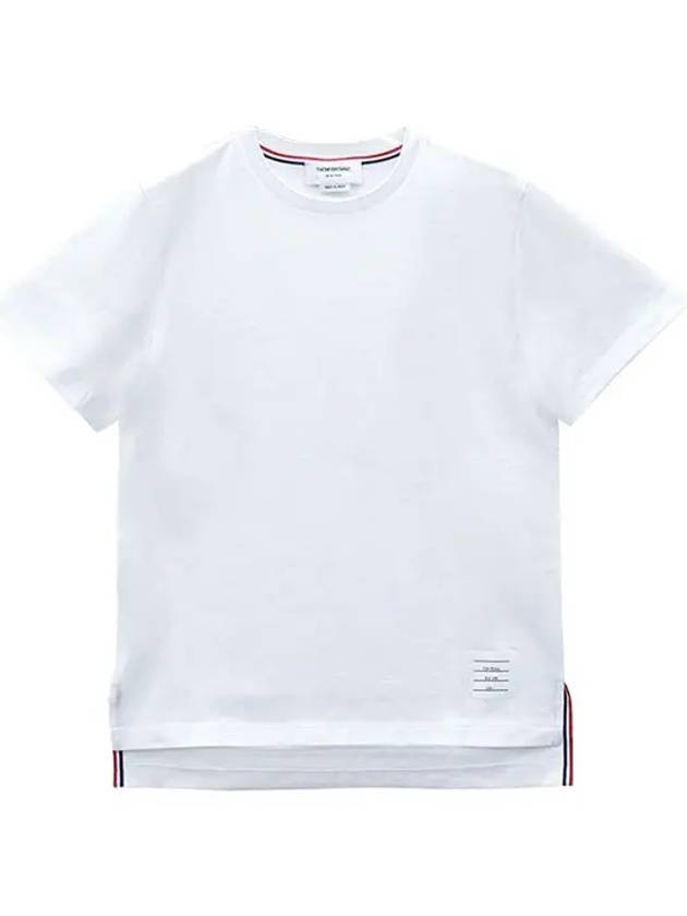 Men's Side Slit Relaxed Short Sleeve T-Shirt White - THOM BROWNE - BALAAN 2