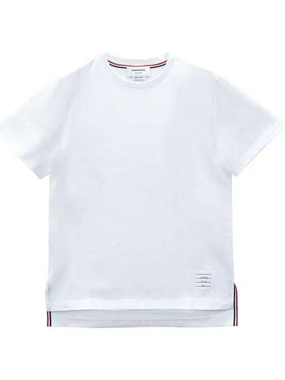 Men's Side Slit Relaxed Short Sleeve T-Shirt White - THOM BROWNE - BALAAN 2