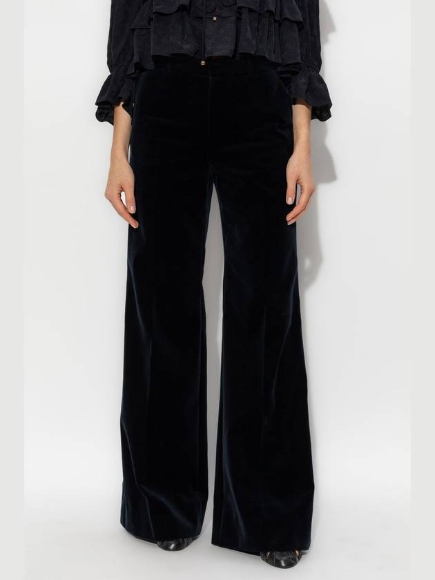 Chloé Velvet Trousers, Women's, Navy Blue - CHLOE - BALAAN 3