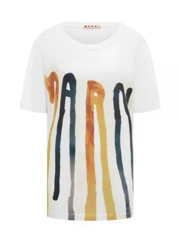 Dripping logo short sleeve t shirt white THJE0266P1 USCT04 - MARNI - BALAAN 1