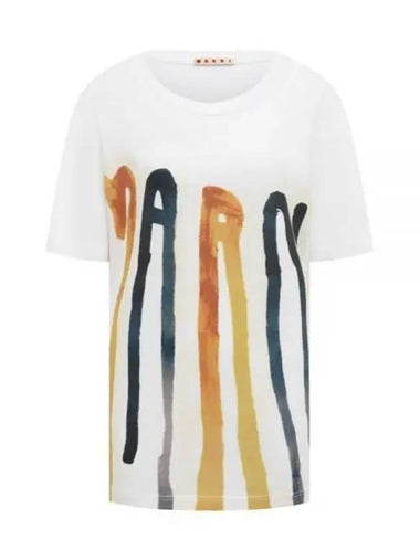 Dripping logo short sleeve t shirt white THJE0266P1 USCT04 - MARNI - BALAAN 1