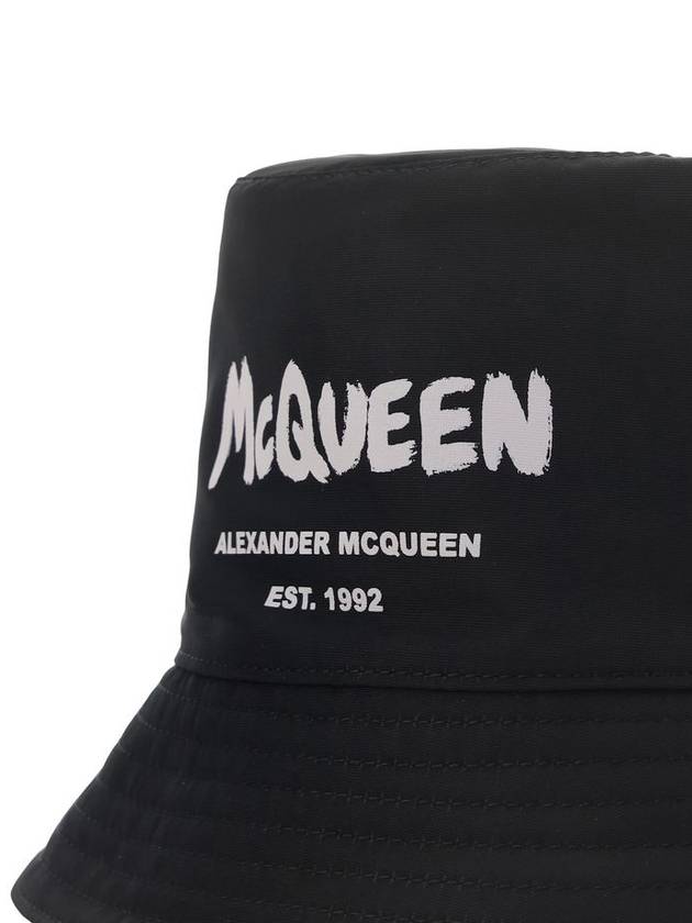 Graffiti Logo Bucket Hat Black - ALEXANDER MCQUEEN - BALAAN 5