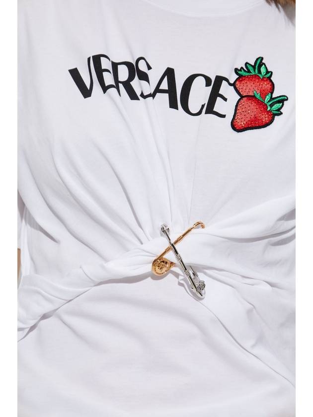 Versace T-shirt With Applications, Women's, White - VERSACE - BALAAN 5