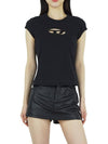 T Angie Peekaboo Logo Short Sleeve T-Shirt Black - DIESEL - BALAAN 2