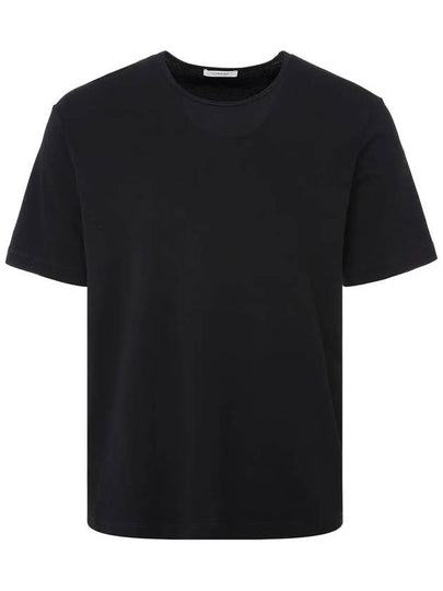 Rib U Neck Short Sleeve T-Shirt Black - LEMAIRE - BALAAN 2