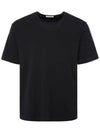 Rib U Neck Short Sleeve T-Shirt Black - LEMAIRE - BALAAN 3