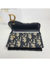 Saddle Flap Card Holder Blue  Oblique Jacquard - DIOR - BALAAN 5