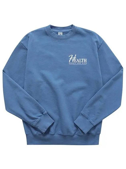 Crew Neck Brushed Sweatshirt Blue - SPORTY & RICH - BALAAN 2