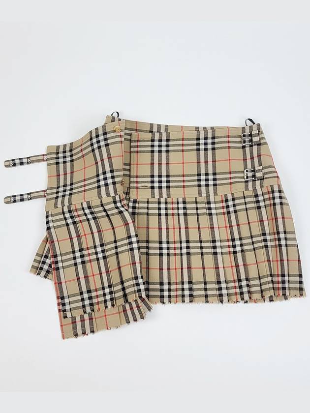 Vintage Check Wool Kilt pleated skirt Archive Beige - BURBERRY - BALAAN 8