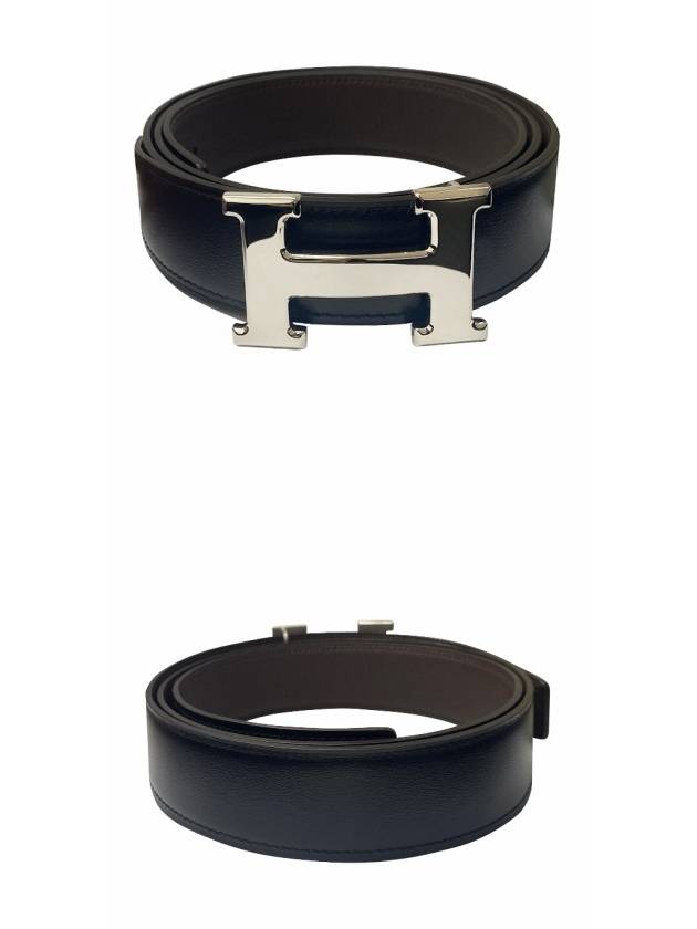 H Buckle Reversible 32mm Leather Belt Black Chocolate - HERMES - BALAAN 5