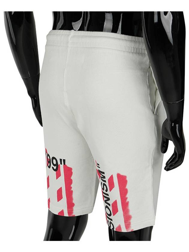 Men's Stencil Shorts White - OFF WHITE - BALAAN.