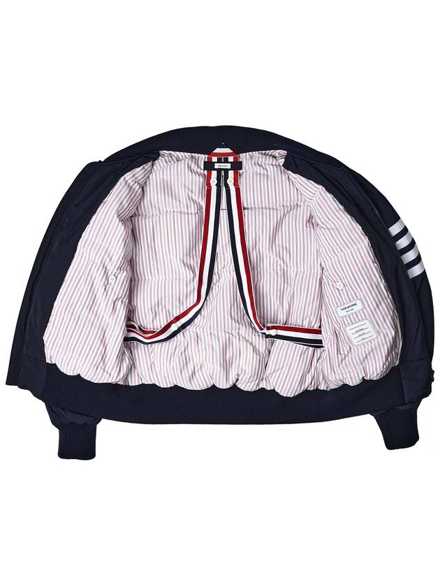 Poly Twill 4-Bar Oversized Knit Down Bomber Jacket Navy - THOM BROWNE - BALAAN 10