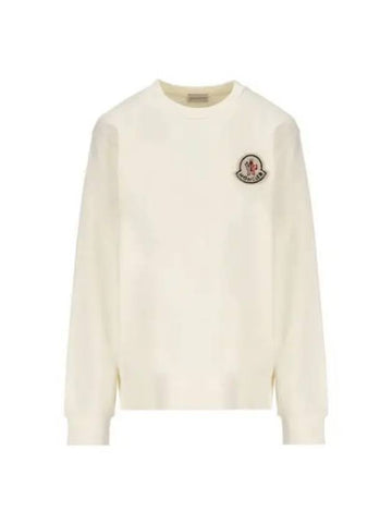 Logo Patch Sweatshirt Women White 195519 - MONCLER - BALAAN 1