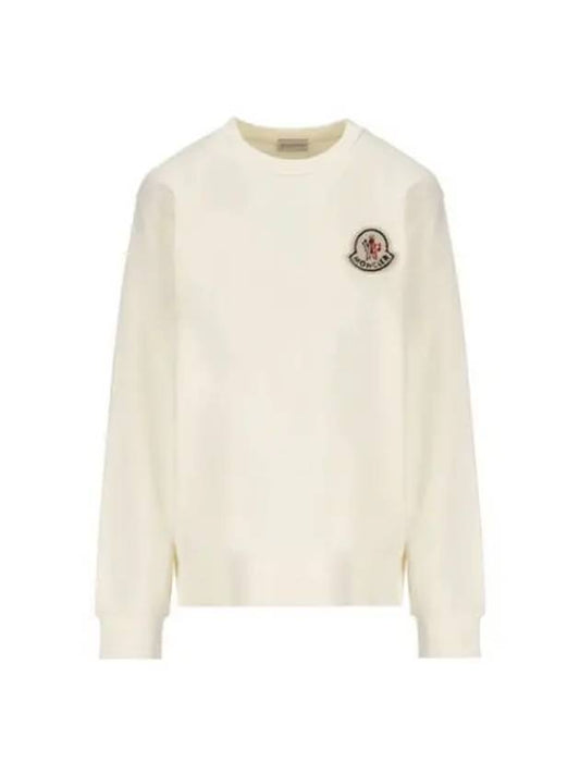 Logo Patch Sweatshirt Women White 195519 - MONCLER - BALAAN 1