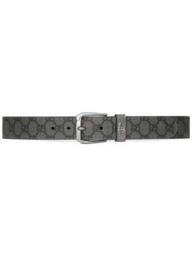 Interlocking G Detail Supreme Belt Grey - GUCCI - BALAAN 1