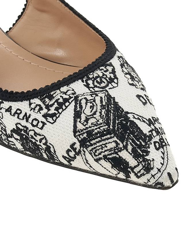 Jadior Embroidery Cotton Slingback Flats - DIOR - BALAAN 10