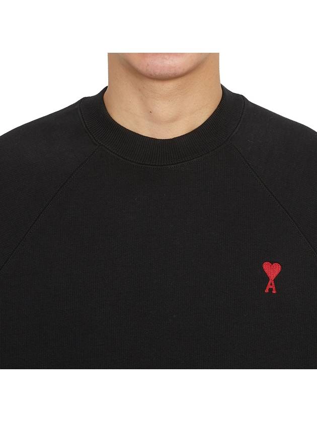 Small Heart Logo Sweatshirt Black - AMI - BALAAN 7