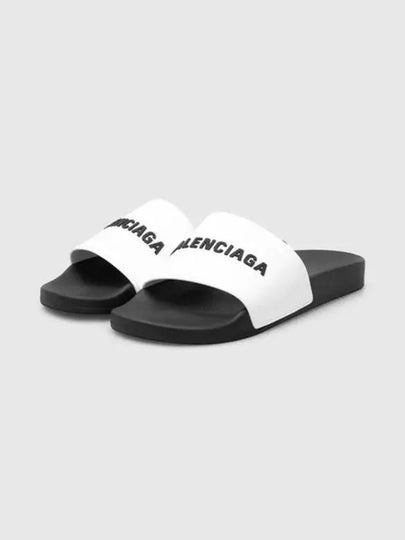 Embossed Logo Band Slippers White Black - BALENCIAGA - BALAAN 2