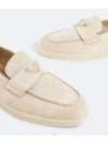 Triangle Logo Suede Loafers Beige - PRADA - BALAAN 3