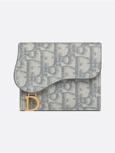 Saddle Oblique Jacquard Lotus Wallet Grey - DIOR - BALAAN 2