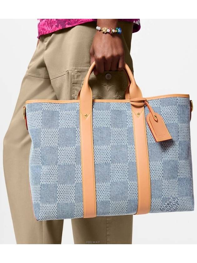 Weekend Damier Tote Bag Denim Blue - LOUIS VUITTON - BALAAN 6