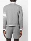 V-Neck Diagonal Armband Cardigan Grey - THOM BROWNE - BALAAN 4