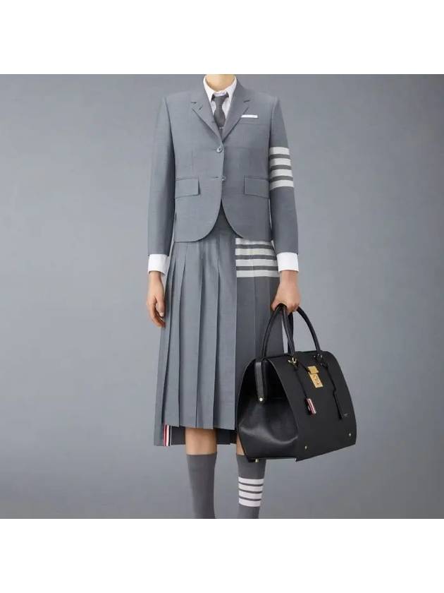 Plain Weave Suiting Classic 4 Bar Jacket Medium Grey - THOM BROWNE - BALAAN 6