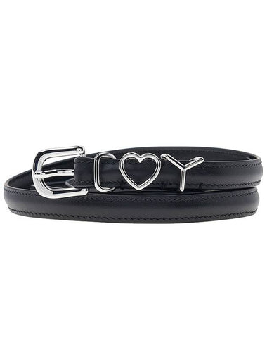 Y Project Y Love Buckle Leather Belt BELT30S24 BLACK SILVER - Y/PROJECT - BALAAN 1