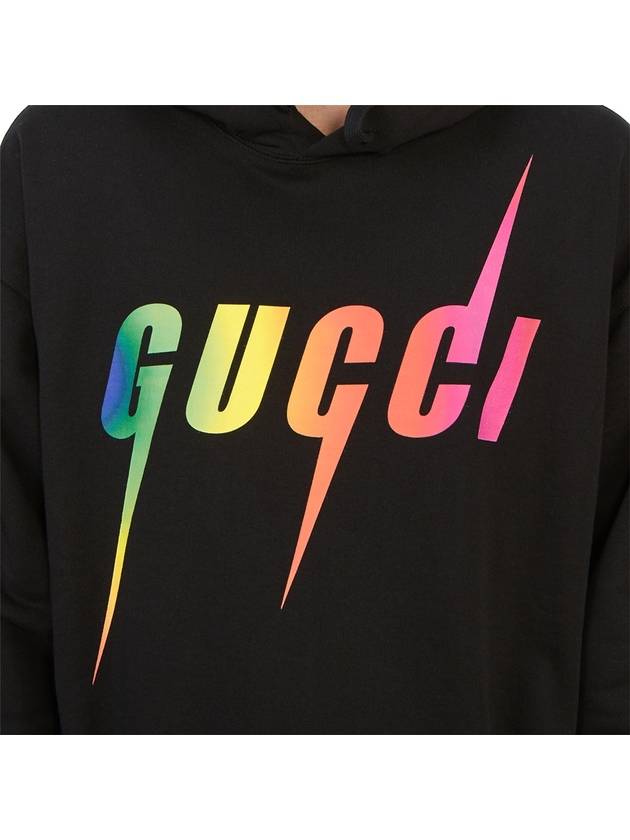 Men's Multicolor Logo Hoodie Black - GUCCI - BALAAN 9