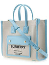 Logo Freya Mini Tote Bag Sky Blue Beige - BURBERRY - BALAAN 3