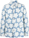 Floral Print Denim Jacket Blue - KENZO - BALAAN 1