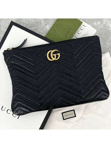 Matelasse Chevron Women s Clutch Bag Black 525541 - GUCCI - BALAAN 1