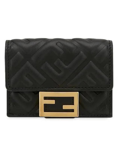 FF Baguette Flap Card Half Wallet Black - FENDI - BALAAN 2