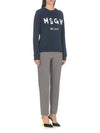 Brushed Logo Cotton Sweatshirt Navy - MSGM - BALAAN 3