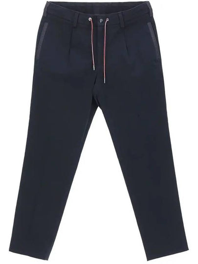 Men's Drawstring Gabardine Straight Pants Night Blue - MONCLER - BALAAN 2