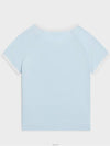 Women s Triomphe Cotton Jersey Short Sleeve T Shirt Pastel Blue Cream - CELINE - BALAAN 4