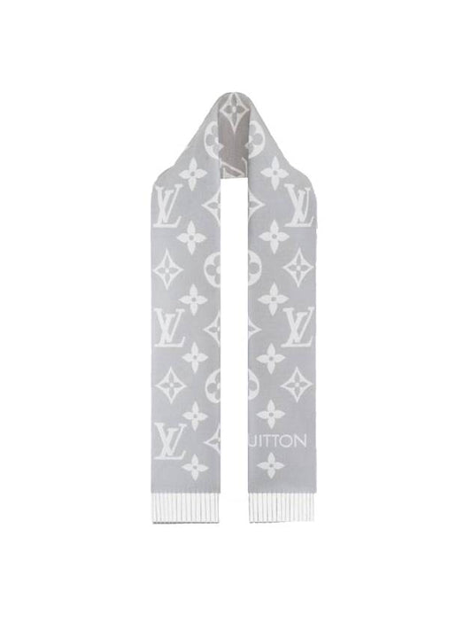 LV Essential Monogram Wool Muffler Light Gray - LOUIS VUITTON - BALAAN 1