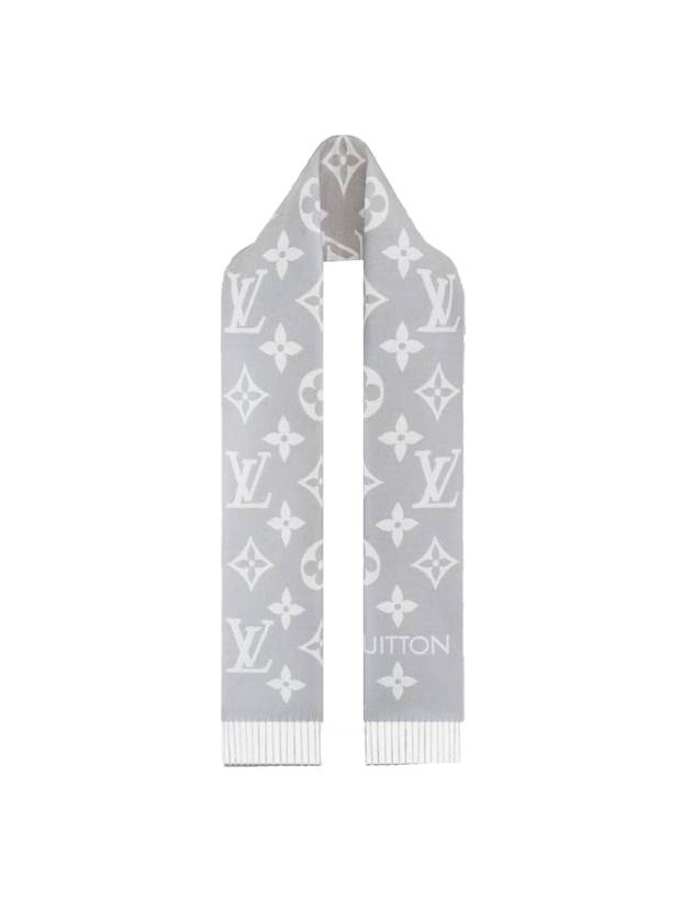 LV Essential Monogram Wool Scarf Light Grey - LOUIS VUITTON - BALAAN 1