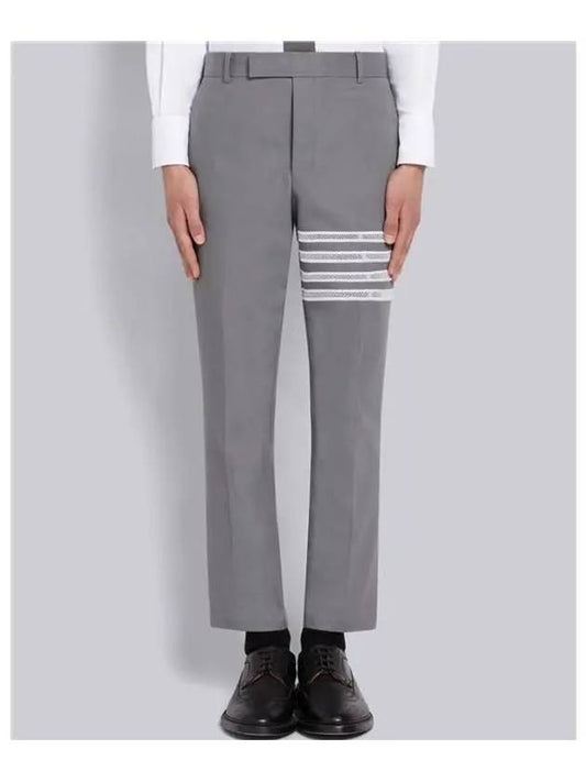 Diagonal Unconstructed Straight Pants Grey - THOM BROWNE - BALAAN 2