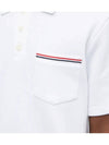 RWB Pocket Interlock Cotton Short Sleeve Polo Shirt White - THOM BROWNE - BALAAN 4