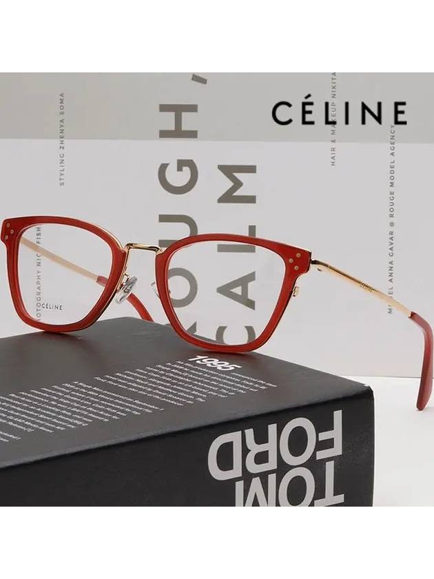 Eyewear Soltex Square Eyeglasses Red - CELINE - BALAAN 3