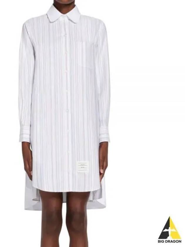 Pleated back stripe Oxford dress FDSD95C F0272 996 - THOM BROWNE - BALAAN 2