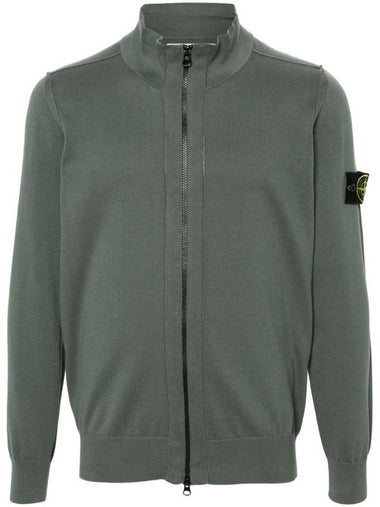 Wappen Patch Cotton Zip-Up Cardigan Dark Green - STONE ISLAND - BALAAN 1