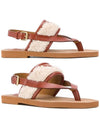 Woody Shearling Flat Sandals Brown - CHLOE - BALAAN 2