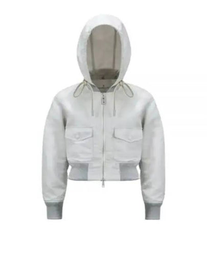 Briseo Satin Bomber Jacket Light Grey - MONCLER - BALAAN 2